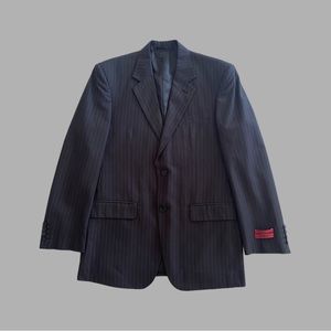 Dark Blue Striped Giorgio Super 120s 100% Wool 2 Piece Suit